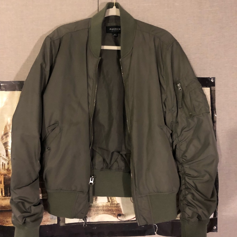 PACSUN Los Angeles Olive Bomber Jacket!!